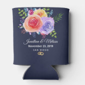 カラフルバラ水色フローラ結婚 缶クーラー (裏面)