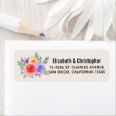 カラフルバラ水色フローラ ラベル (インサイチュ)