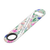 カラフルバラ金ゴールドフローラリーフイラストレーション スピード栓抜き (正面アングル)