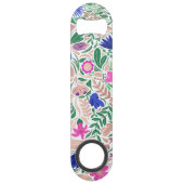 カラフルバラ金ゴールドフローラリーフイラストレーション スピード栓抜き (裏面)