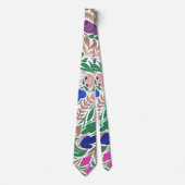 カラフルバラ金ゴールドフローラリーフイラストレーション ネクタイ (正面)