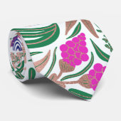 カラフルバラ金ゴールドフローラリーフイラストレーション ネクタイ (ロール)