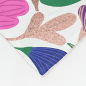 カラフルバラ金ゴールドフローラリーフイラストレーション フリースブランケット (角)