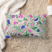 カラフルバラ金ゴールドフローラリーフイラストレーション ランバークッション (ブランケット)