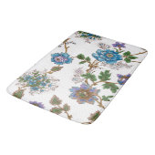 カラフルバラ&オリエンタルポピー – ホワイトバックグラウンド バスマット (アングル)