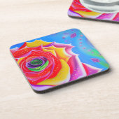 カラフルバラ コースター (左側)