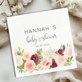 カラフルバラ、ベビーシャワー スタンダードカクテルナプキン