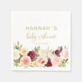 カラフルバラ、ベビーシャワー スタンダードカクテルナプキン (正面)
