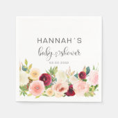 カラフルバラ、ベビーシャワー スタンダードカクテルナプキン (正面)