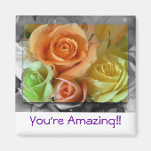 カラフルバラ – 磁石 (正面)