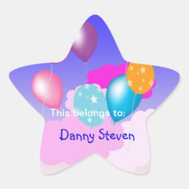 カラフルバルーンおよび雲パーティーアクセサリ 星シール