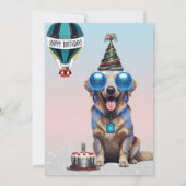 カラフルバルーンの誕生日招待状カード 招待状 (裏面)