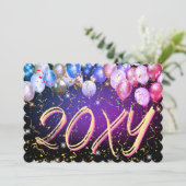 カラフルバルーン紙吹雪大晦日お祝い シーズンカード (スタンド正面)