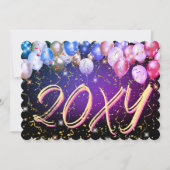 カラフルバルーン紙吹雪大晦日お祝い シーズンカード (正面)