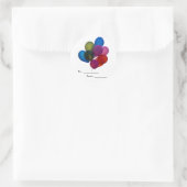 カラフルバルーン、シール ラウンドシール (バッグ)