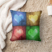 カラフルバレンタインデーの素朴ハート クッション (ブランケット)