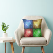 カラフルバレンタインデーの素朴ハート クッション (椅子)