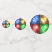 カラフルバレンタインデーの素朴ハート コンフェッティ (正面)