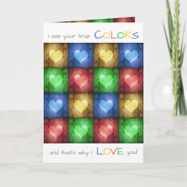 カラフルバレンタインデーの素朴ハート シーズンカード