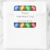 カラフルバレンタインデーの素朴ハート スクエアシール (バッグ)