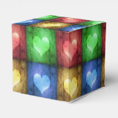 カラフルバレンタインデーの素朴ハート フェイバーボックス (裏面サイド)