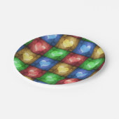 カラフルバレンタインデーの素朴ハート ペーパープレート (アングル)