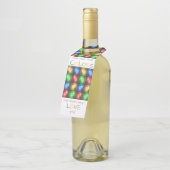 カラフルバレンタインデーの素朴ハート ボトルネックタグ (アングル)