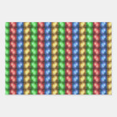 カラフルバレンタインデーの素朴ハート ラッピングペーパーシート (正面2)