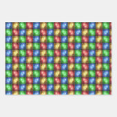 カラフルバレンタインデーの素朴ハート ラッピングペーパーシート (正面)