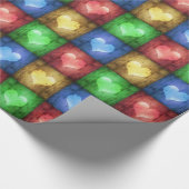 カラフルバレンタインデーの素朴ハート ラッピングペーパー (角)