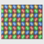 カラフルバレンタインデーの素朴ハート ラッピングペーパー (フラット)