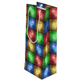 カラフルバレンタインデーの素朴ハート ワインギフトバッグ (裏面アングル)