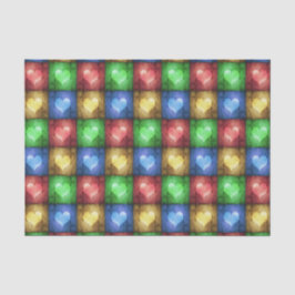 カラフルバレンタインデーの素朴ハート 薄葉紙