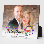 カラフルバレンタインデータイポグラフィハート写真 フォトプラーク (側面)