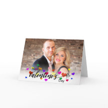 カラフルバレンタインデータイポグラフィ写真ハート