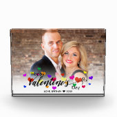 カラフルバレンタインデーハートタイポグラフィ写真 フォトブロック (正面)