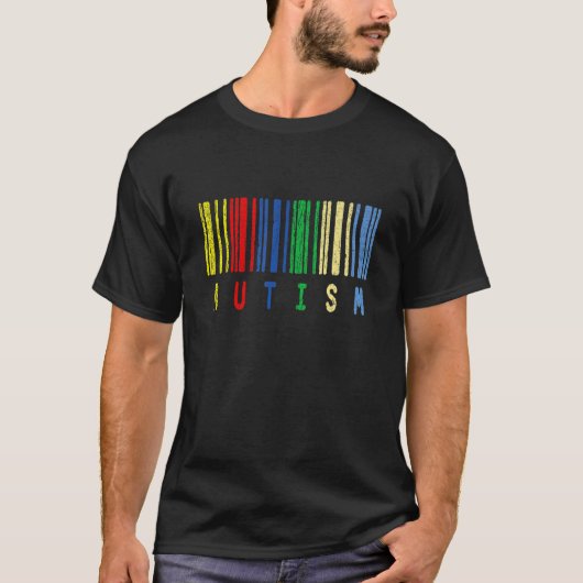 カラフルバーコード 自閉症 サポート 特別支援教育 Tシャツ (正面)