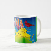 カラフルバージニア州地図マグ コーヒーマグカップ (正面右)