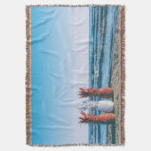 カラフルパイナップルのビーチ スローブランケット (正面縦)