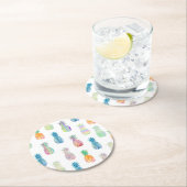 カラフルパイナップル ラウンドペーパーコースター (インサイチュ)