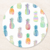 カラフルパイナップル ラウンドペーパーコースター (正面)