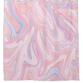 カラフルパスエレガントテルピンクブルーオレンジ大理石 シャワーカーテン (正面)