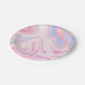 カラフルパスエレガントテルピンクブルーオレンジ大理石 ペーパープレート (アングル)