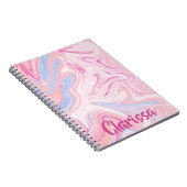 カラフルパステルエレガントピンクブルーオレンジ大理石 ノートブック (右側)