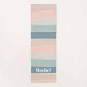 カラフルパステルパーソナライズされたカラーストライプ ヨガマット (正面)