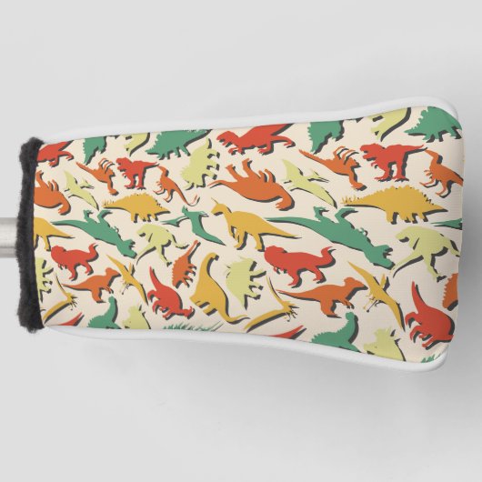 カラフルパタおもしろいーンディノ漫画恐竜 ゴルフヘッドカバー (正面)