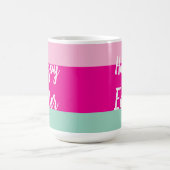 カラフルパターストライプンハッピーイースターフラットカード コーヒーマグカップ (中央)