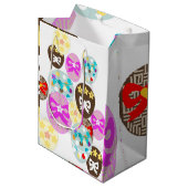 カラフルパターン(の模様が)あるイースター卵 ミディアムペーパーバッグ (正面アングル)