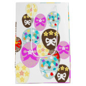 カラフルパターン(の模様が)あるイースター卵 ミディアムペーパーバッグ (裏面)