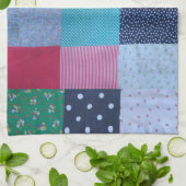 カラフルパターン(の模様が)あるマスヴィンテージパッチワーク キッチンタオル (折り畳み)